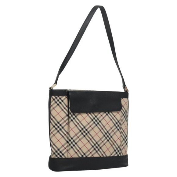 BURBERRY Nova Check Shoulder Bag Canvas Beige Black - Picture 1 of 16